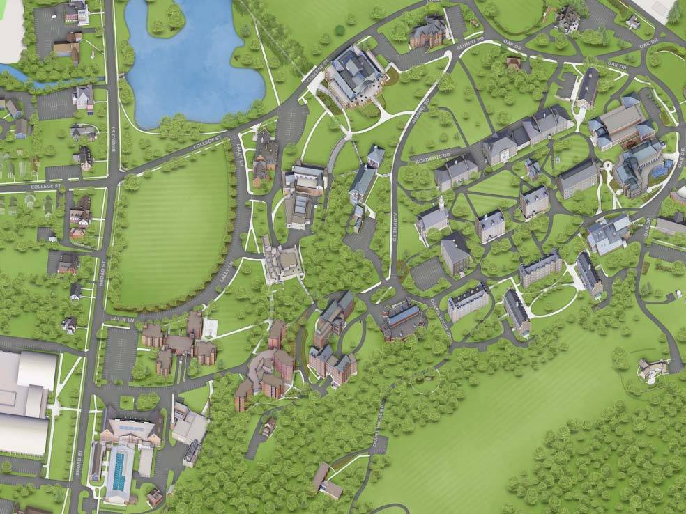 Illustrated version of the Colgate Campus Map
